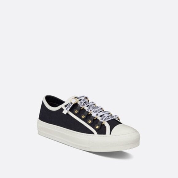 DIOR WALK'N'DIOR SNEAKERS BLACK COTTON CANVAS - Picture 1 of 8